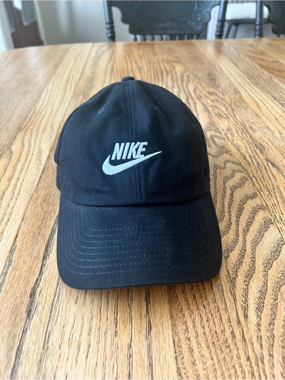 Nike Black Baseball Cap with White Swoosh